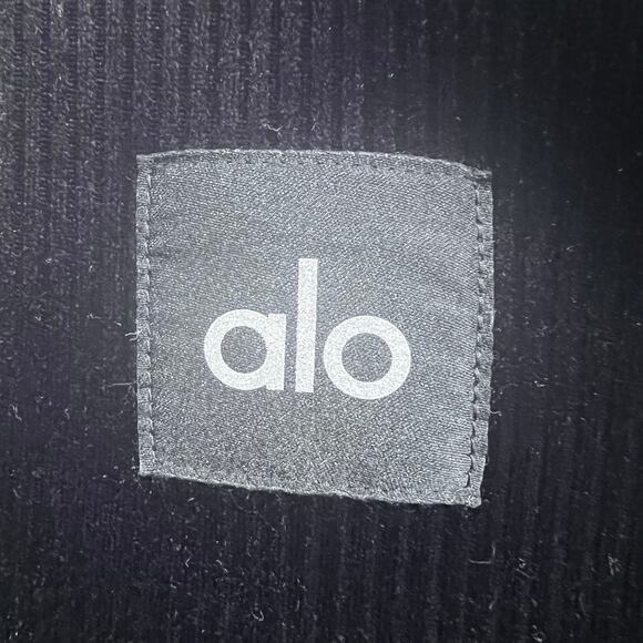 Alo Yoga Velour Baller Hoodie Women's Size small black Oversized Heavyweight - Picture 8 of 9